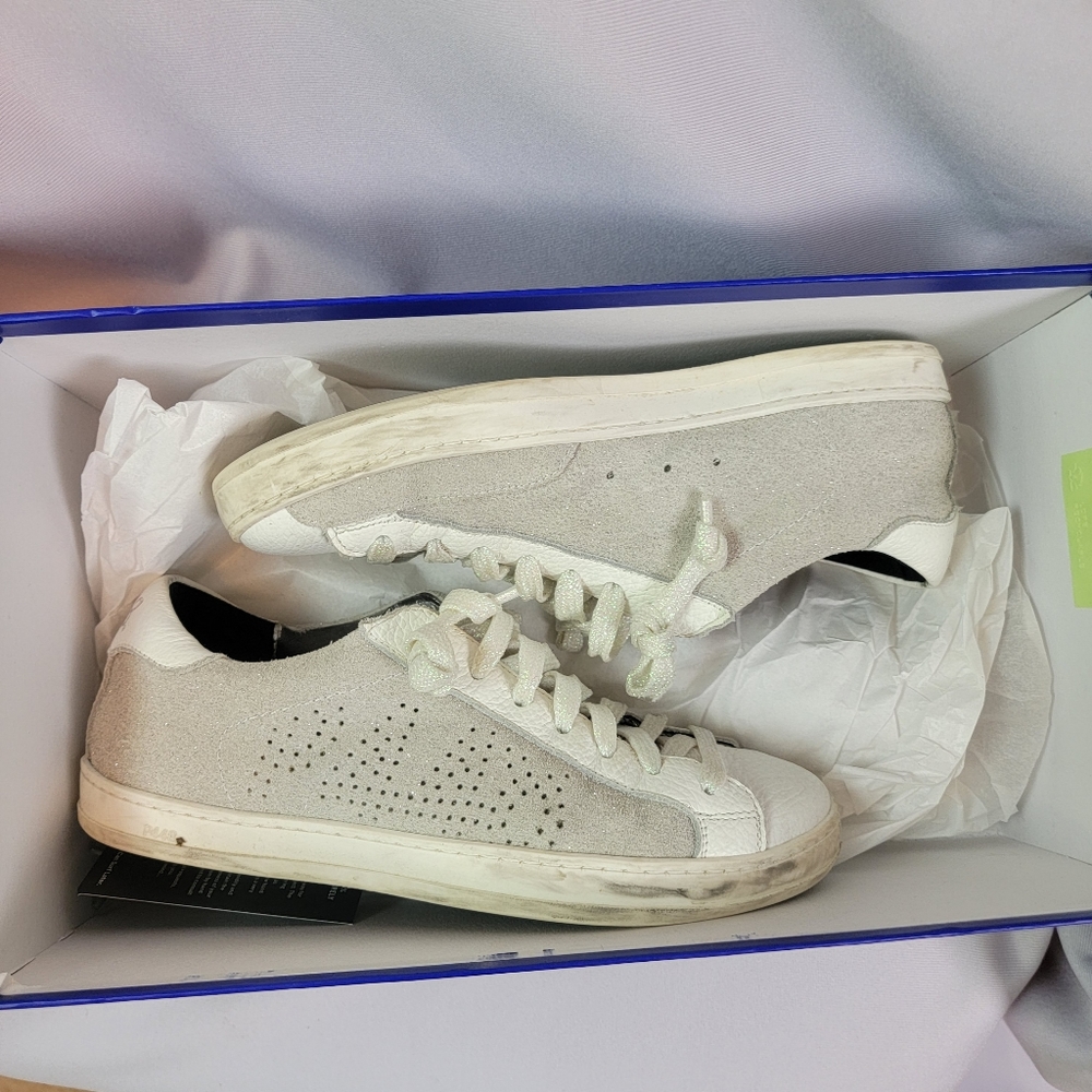 P448 Softy John Glitter Neutral White Iridescent Sneaker
